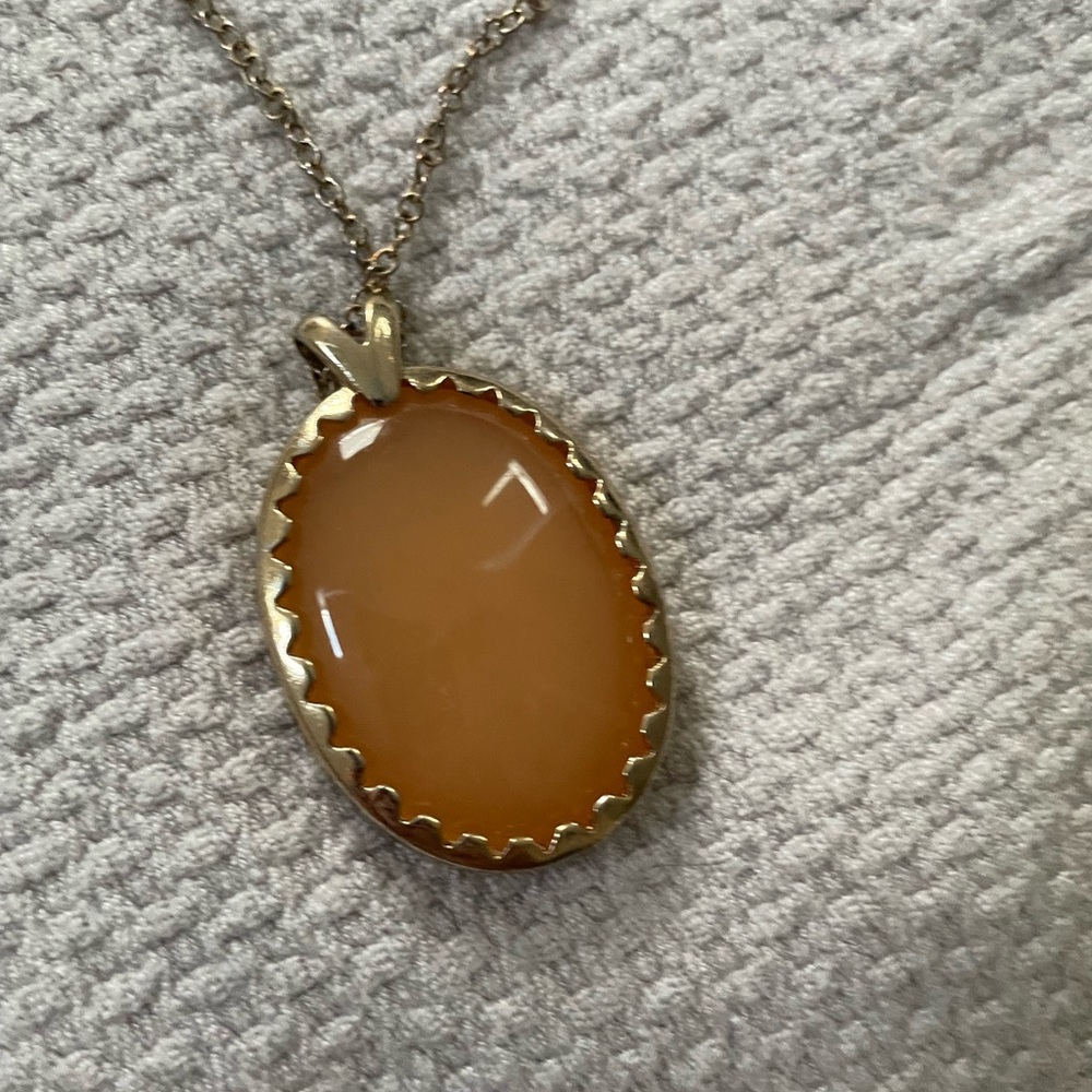 Orange coral long necklace